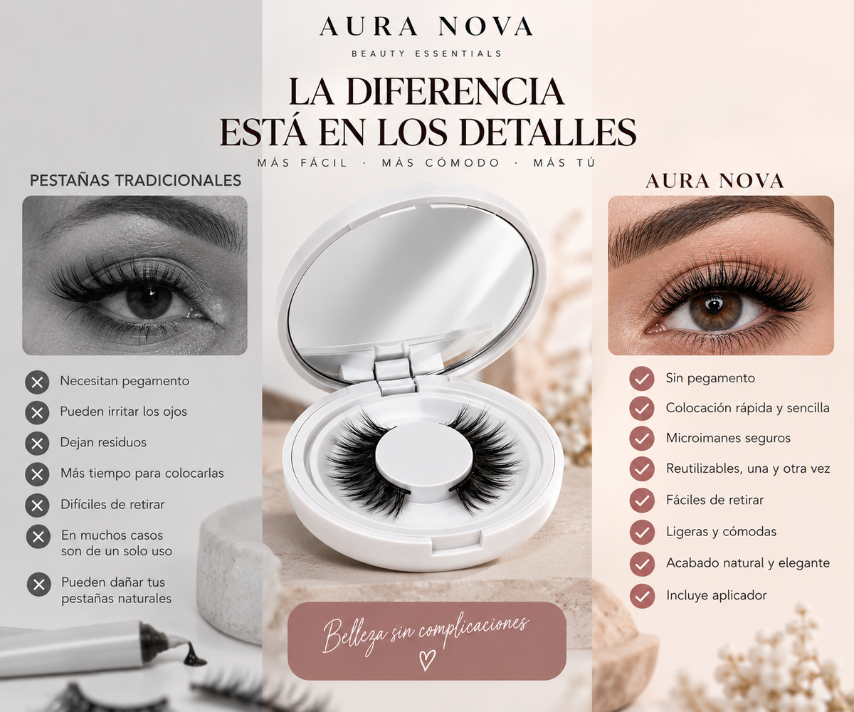 Pestañas magnéticas reutilizables con aplicador