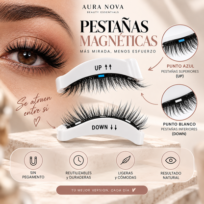 Pestañas magnéticas reutilizables con aplicador