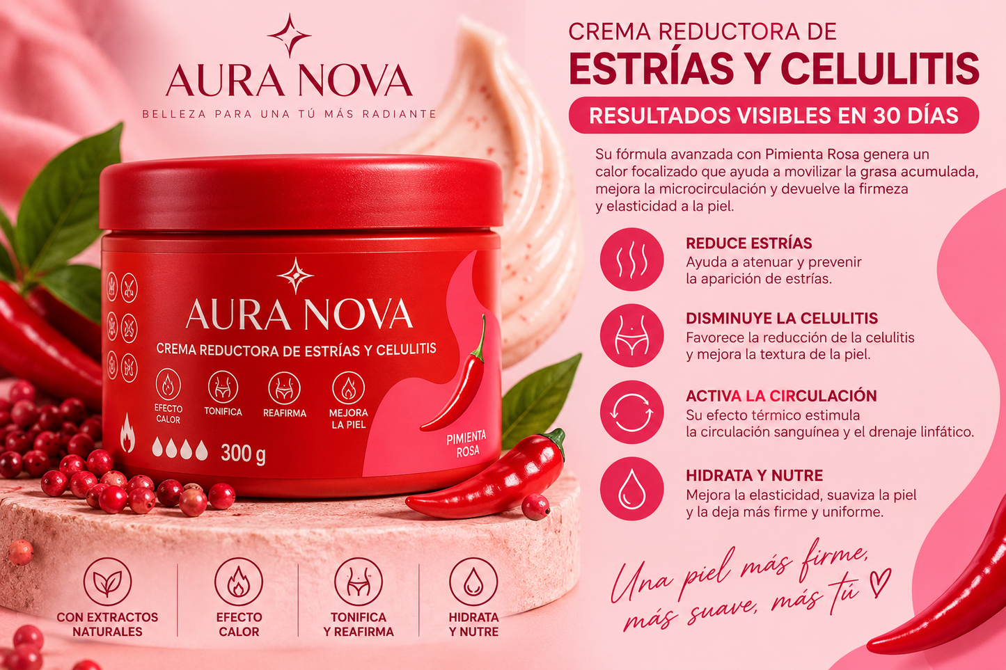 Crema Reductora de Estrías y Celulitis CANDELA